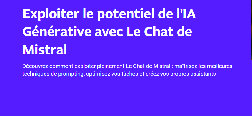 Exploiter le potentiel de l'IA générative avec le Chat de Mistral