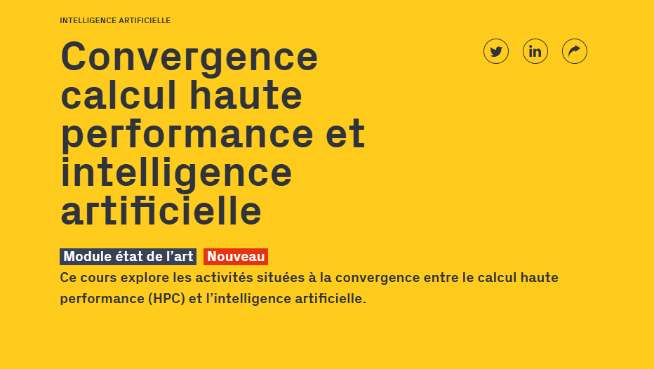Convergence calcul haute performance et intelligence artificielle
